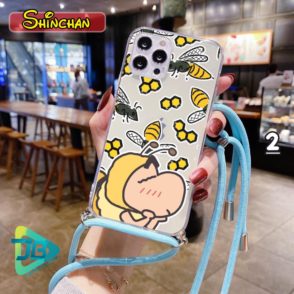 Softcase Slingcase Lanyard Bening SHINCHAN Oppo Reno 2 2z 2f 3 A91 4 4z A92s 4f 5 Pro JB4092