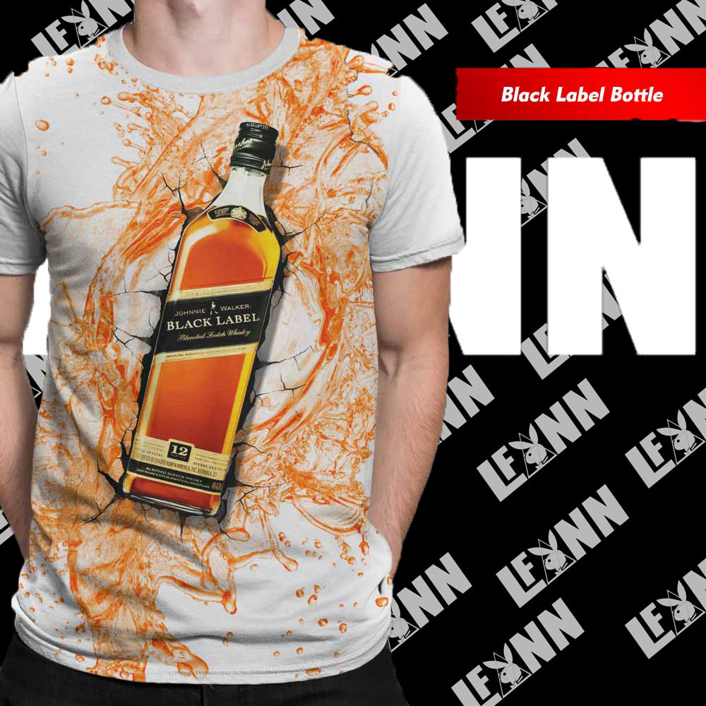 Kaos distro Fullprint Black-Label-Bottle