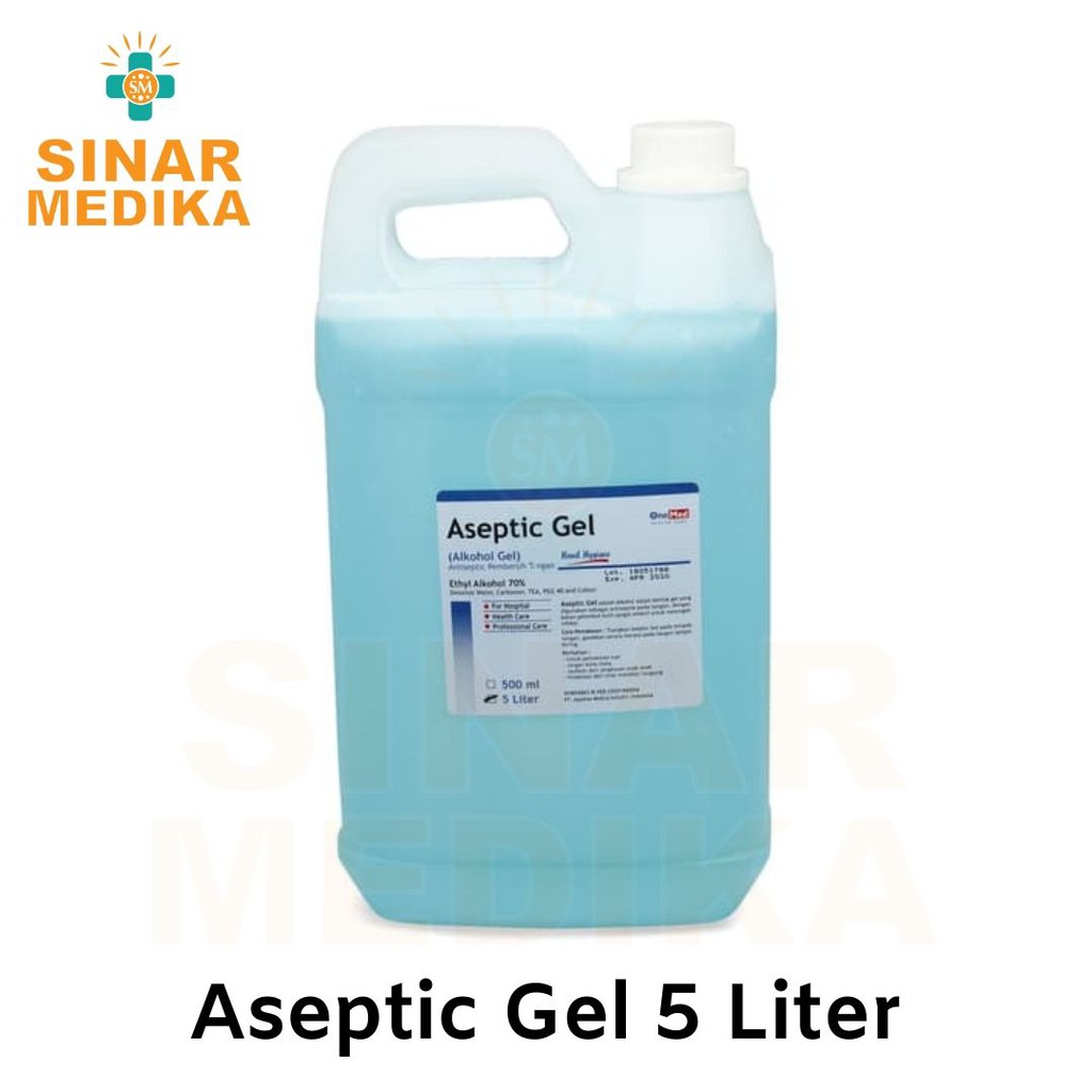 ASEPTIC GEL 5 L ONEMED. ANTISEPTIC ALCOHOL ONE MED 5L (5 LITER). ALKOHOL ANTISEPTIK