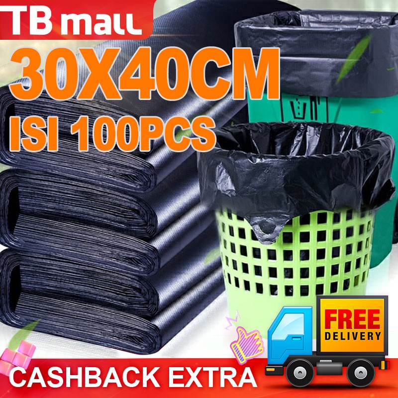 Kantong Plastik  Sampah  Trash Bag Ukuran  30X40CM Isi 100PCS 