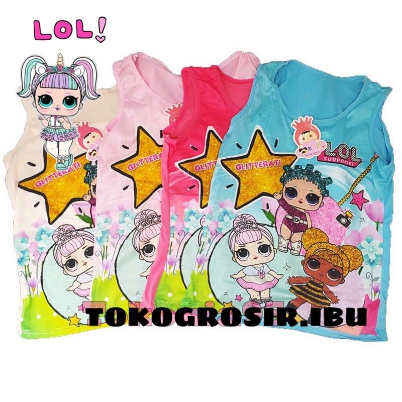 Kaos Dalam Singlet Anak Perempuan LOL Katun Lembut 1 2 3 4 5 Tahun Kaos Dalam Singlet Bayi Balita Kids Fashion Anak Perempuan Cewek Katun Lembut