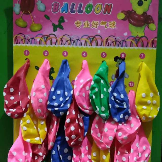 Balon Pesta Latex Polkadot Papan Isi 40Pcs