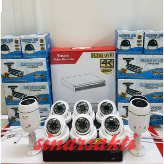 PAKET CAMERA CCTV 16CH SKYLOOK 8MP 4K ULTRA HD HARDSIK 2TB ( LENGKAP TINGGAL PASANG  )