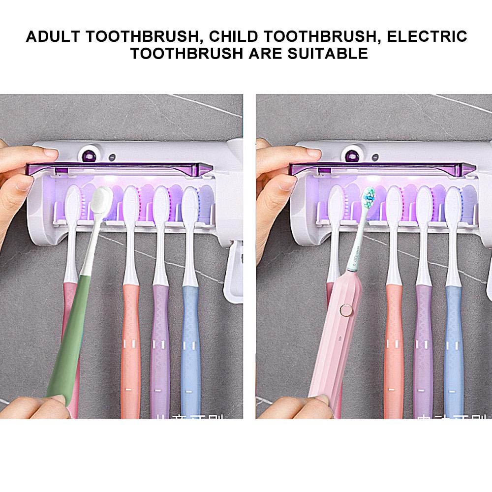 Tempat Sikat Gigi &amp; Dispenser Odol Anti Bakteri Disinfeksi UV Light - Smart tooth Multifunction Toothbrush Sterilizer