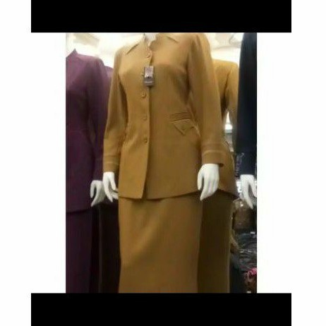 blazer guru khaki muda / blazer PNS / blazer Pemda / seragam PNS / seragam guru muda (hanya set ROK)