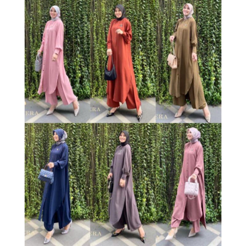 SET LONG TUNIK ELMA SET ORIGINAL D'LOVERA JEVANI // SET LONG TUNIK KEKINIAN SUPER KEKINIAN