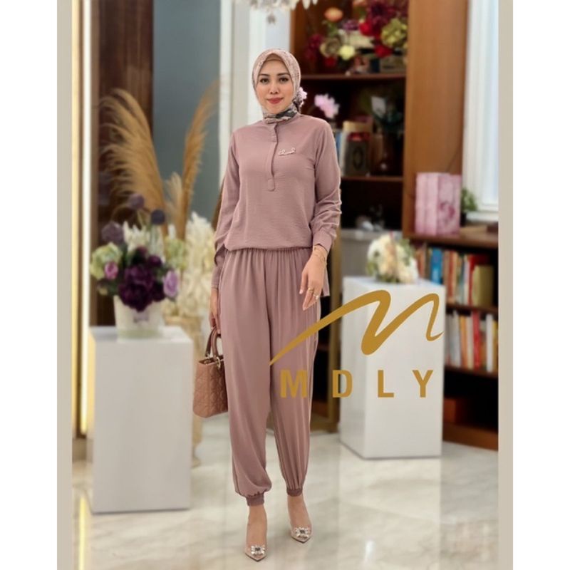 Gamis Stelan wanita terbaru Raven Set By Mdly  3074