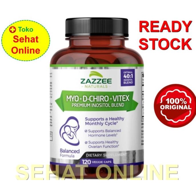 Zazzee Naturals Myo-Inositol + D-Chiro + Vitex 120 VCaps - PCOS