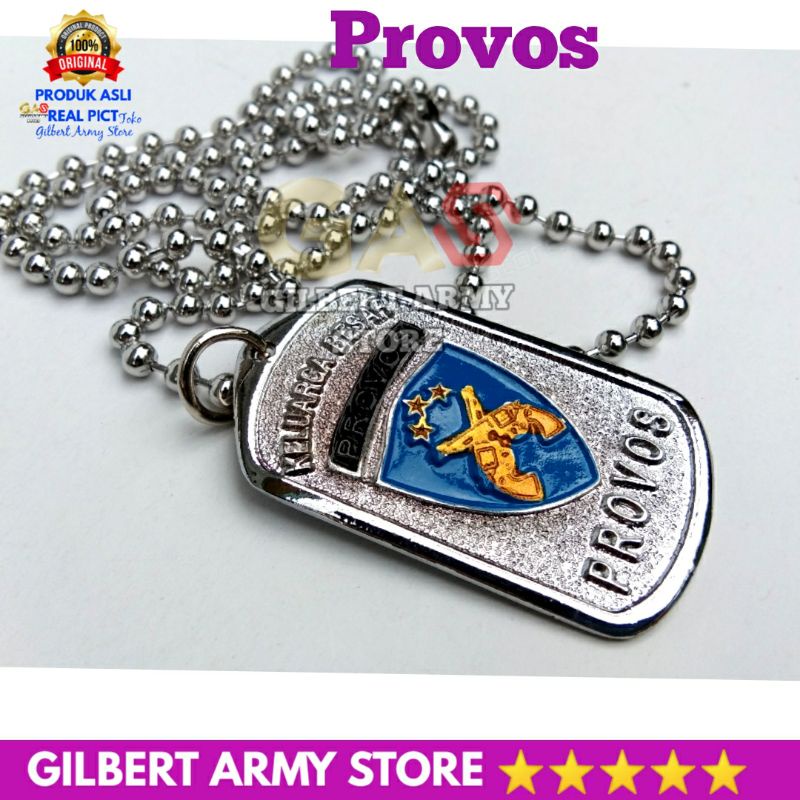 GILBERT ARMY STORE Grosir Kalung Provos Terbaru titanium cor anti karat MIiliter Neclace assesoris Kalung Pria Dog Tag