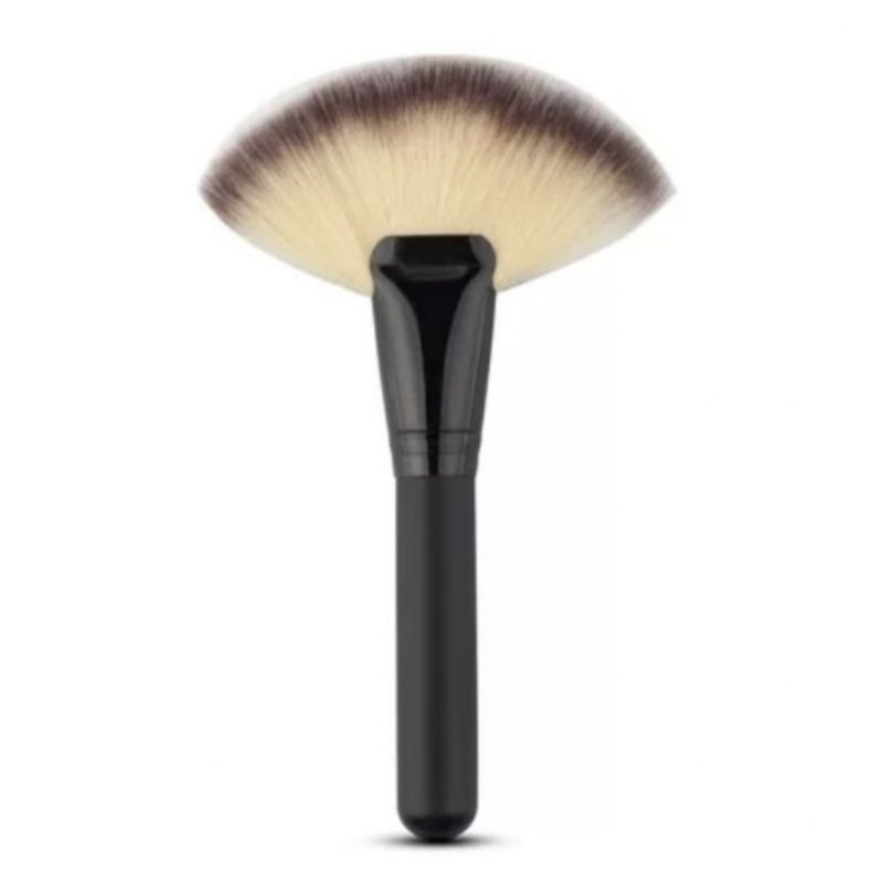 (KUAS HIGHLIGHTER)Kuas Fan Make Up Brush Foundation Blending Loose Powder Blush Contour MakeUp Tools