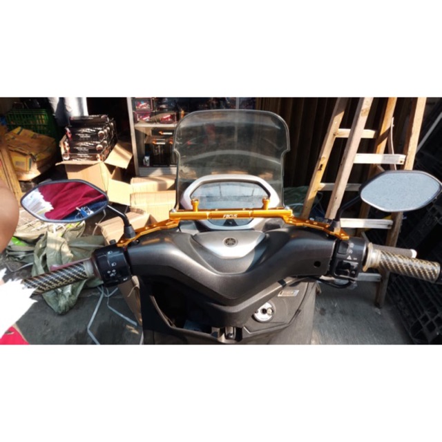 Stabilizer stang+dudukan lampu+dudukan holder hp full cnc sepeda bisa untuk segala jenis motor