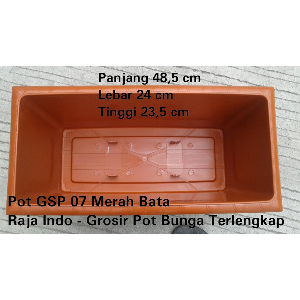 Pot Kotak Panjang Gsp 07 Merah Bata 3 Pcs 48cm Pot Plastik 48 Cm Bibit Bunga Kotak Merah Bata