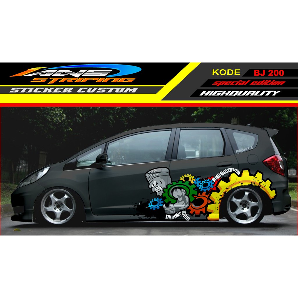 STICKER MOBIL HONDA JAZZ GEAR / DECAL STICKER MOBIL JAZZ / STICKER MOBIL / VARIASI STICKER MOBIL