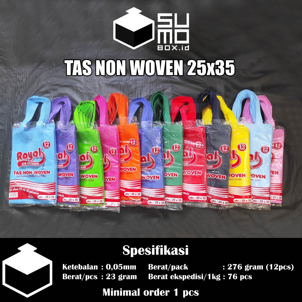 

Tas kain spunbond 25x35 cm aneka warna model kresek tas kain belanja non woven [ECERAN]