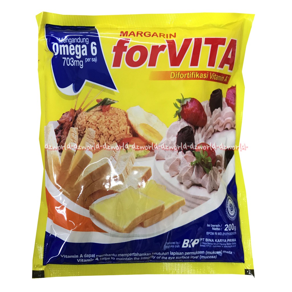 For Vita Margarin Serbaguna Margarine Mengandung Omega 6 &amp; Vitamin A ForVita 200gr mentega Kemasan Pouch Plastik