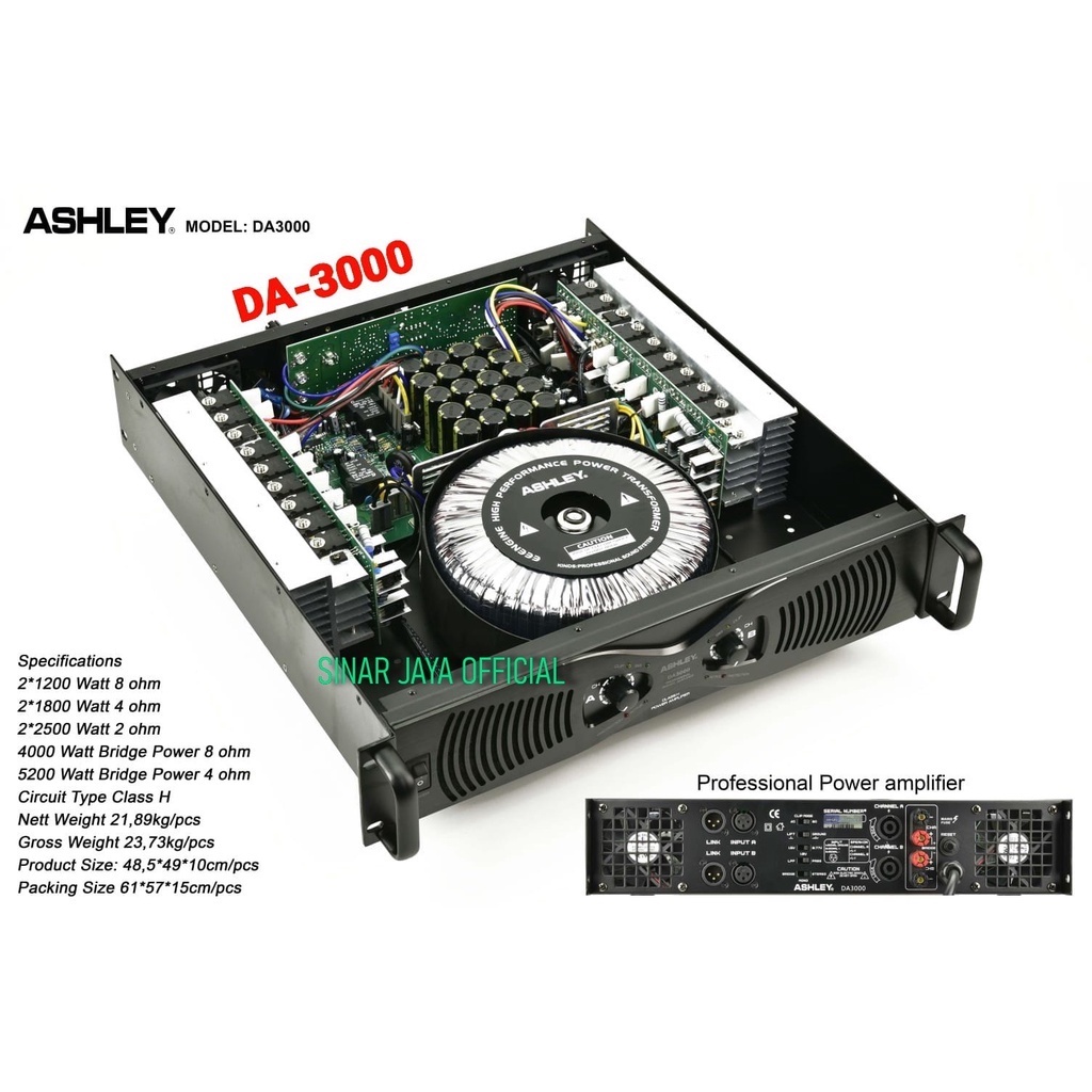 power ASHLEY DA 3000 POWER AMPLIFIER ASHLEY DA 3000