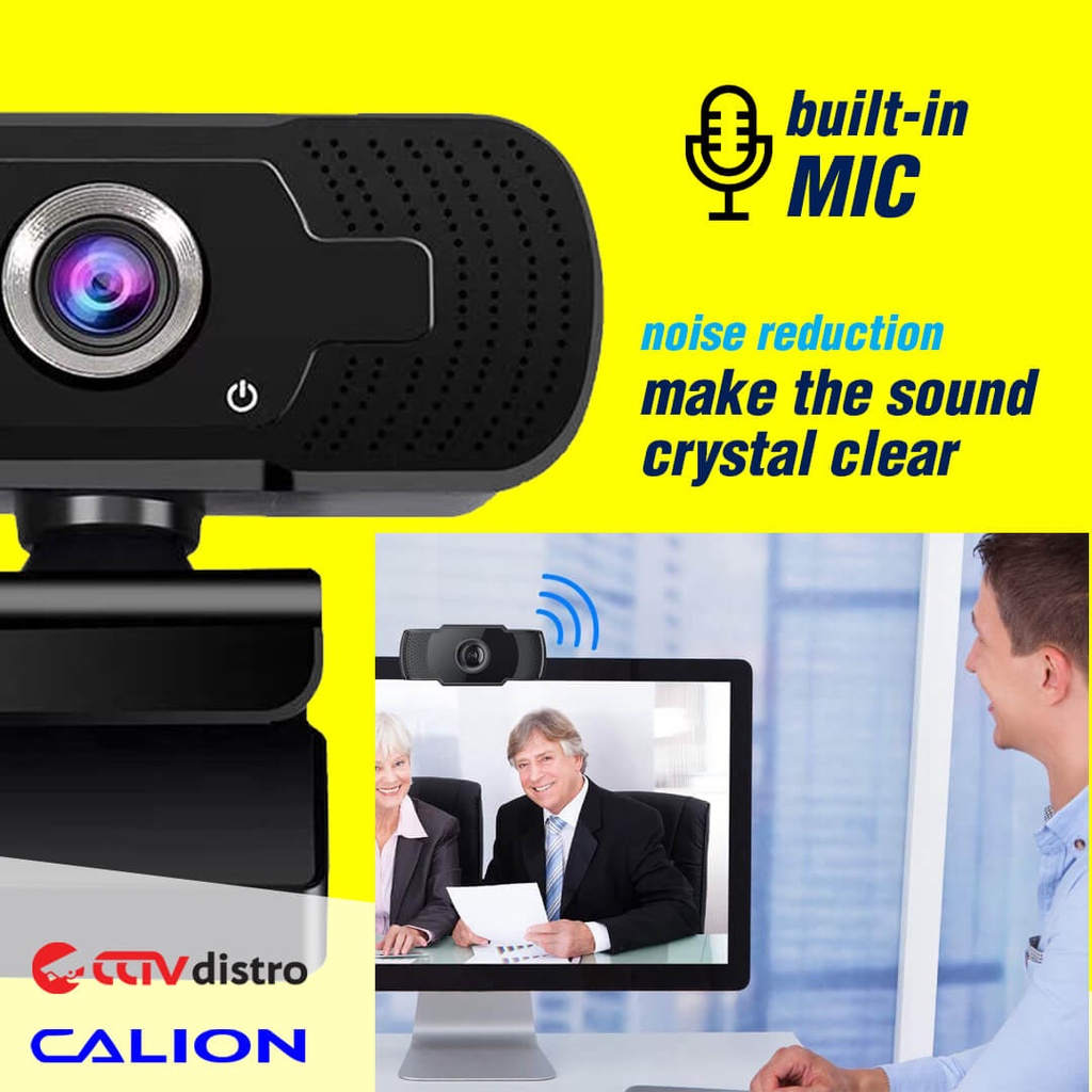 Webcam PC Laptop Komputer 1080P Bisa Rotasi FREE Tripod | Web Camera USB Web Cam Calion CAL-2007WA