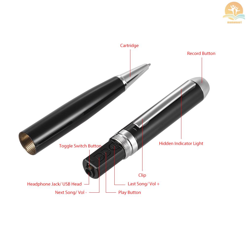 16GB Digital Voice Recorder Pen Sound Audio Dictaphone Recording Device with USB Cable Earplug for Lecture Class Meeting Interview