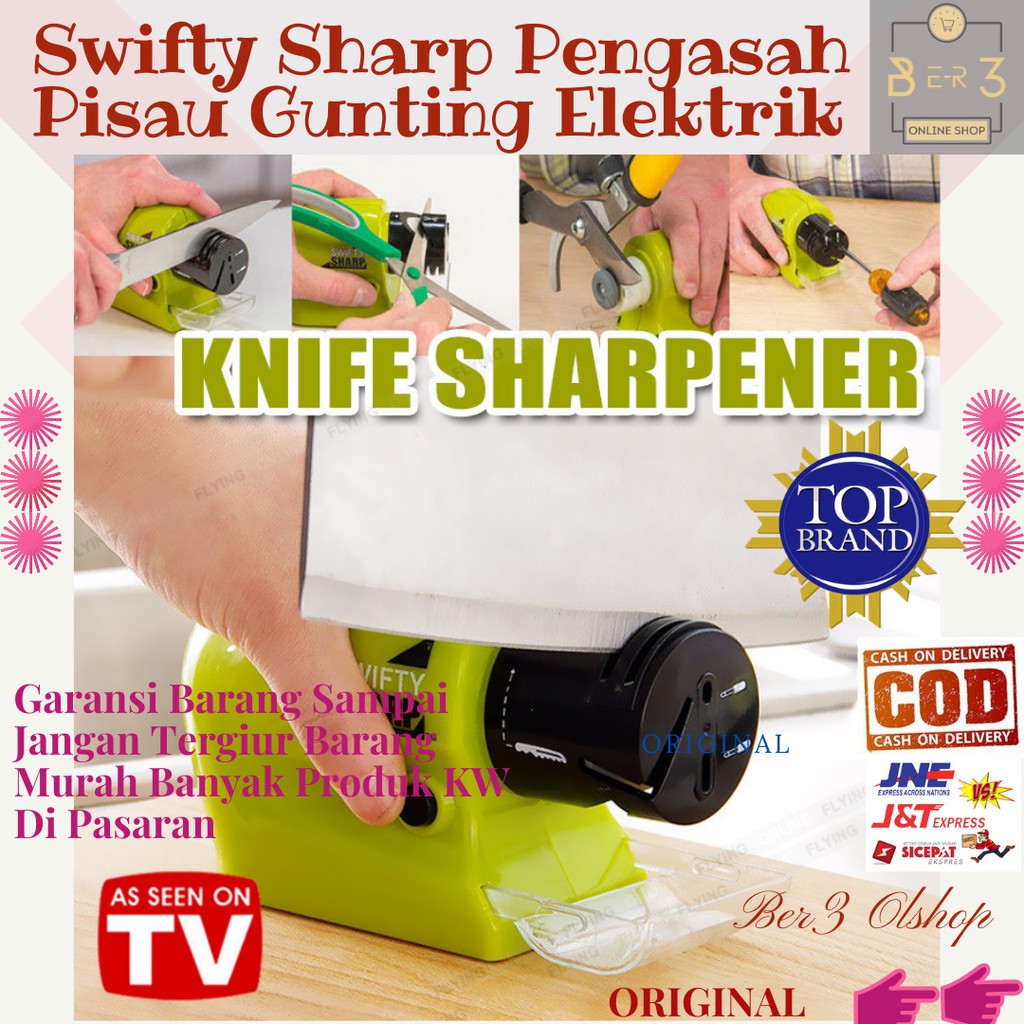 Swifty Sharp Peralatan Dapur Mesin Asahan Pengasah Pisau Gunting Otomatis Elektrik Knife Praktis ORI