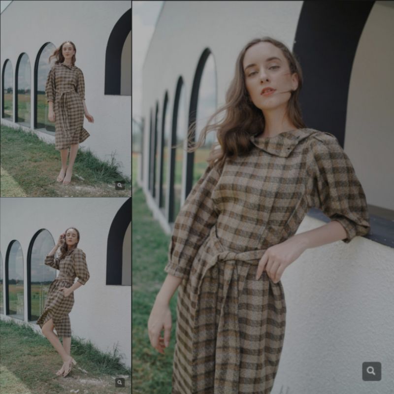 MAVEN JADE DRESS IN TAWNY TWEED