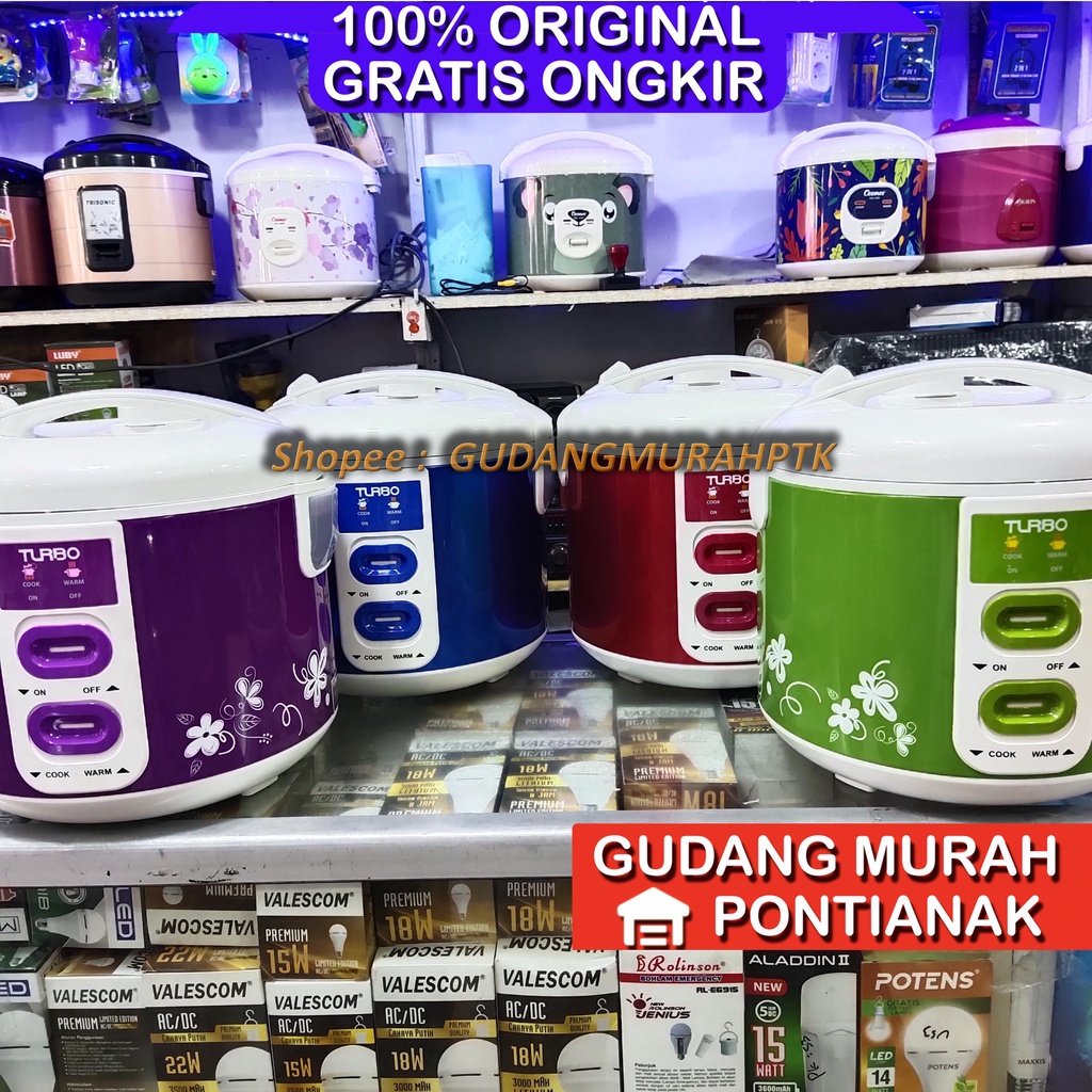 Ricecooker Turbo 2 TOMBOL MEMASAK dan MEnghangatkan ada ON OFF New Design Rice Cooker CRL1181 / Penanak Nasi Baru 1.8L Green / Hijau Penanak nasi