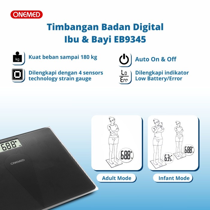 Timbangan Badan Digital Ibu &amp; Bayi EB 9345 Onemed OJB