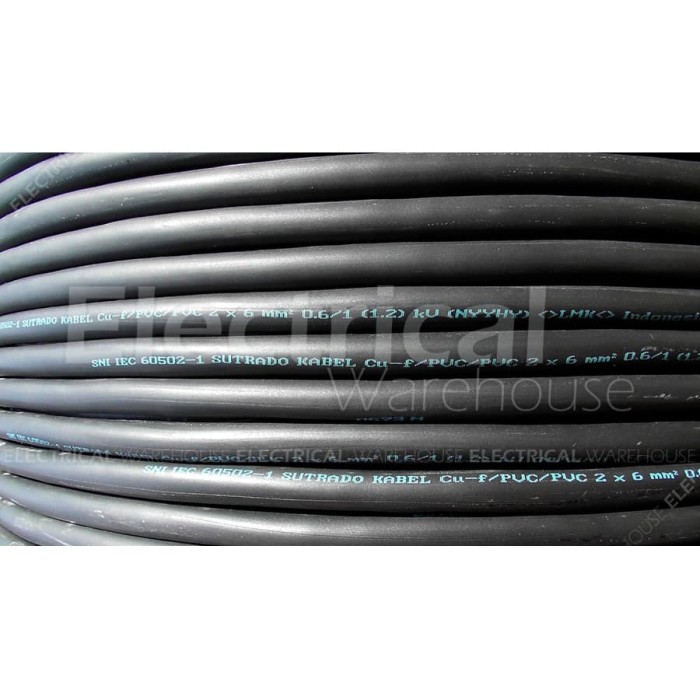 Unik Kabel Listrik Serabut NYYHY 2x6mm2 SUTRADO (HY 2x6mm 2x6 mm 2 x 6 mm2) Limited