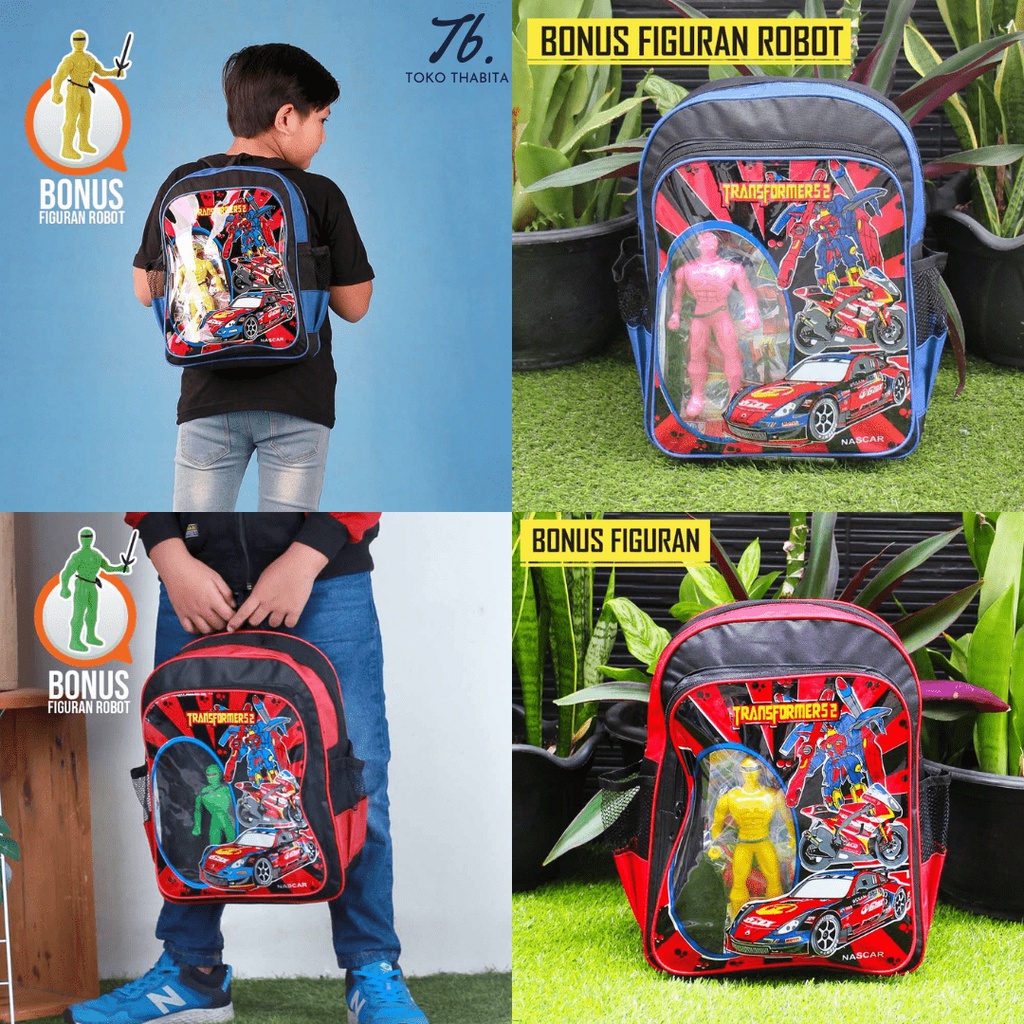 Tas Ransel Anak Cowok Sekolah TK SD Laki Karakter Transformer