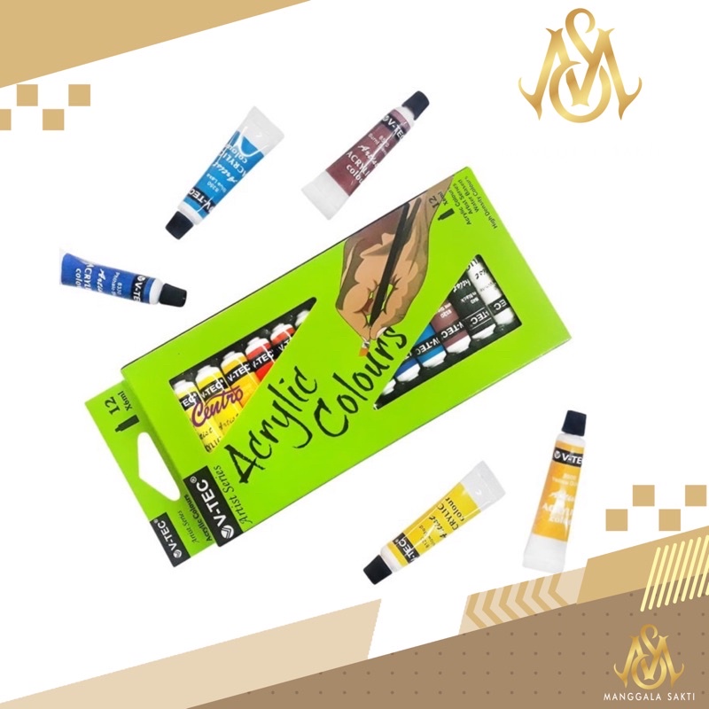 

VTec Acrylic Colour Set 12 Warna / Cat Acrylic V-TEC 12 Warna