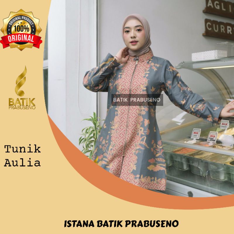 Tunik Aulia Batik Prabuseno Batik Wanita Original Baju Atasan Wanita Kerja Formal Busui