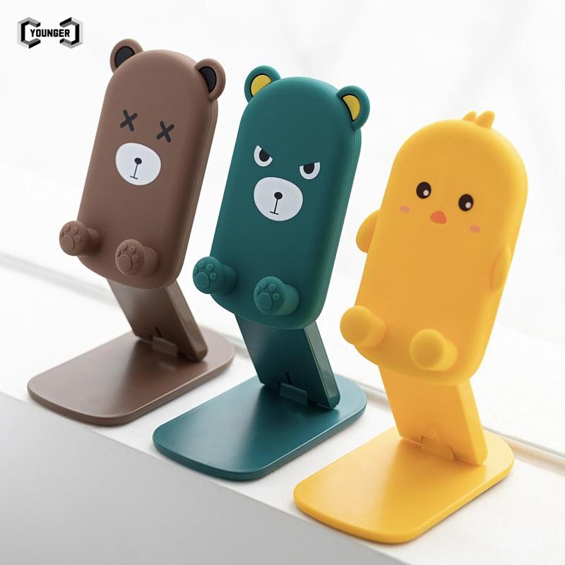 Stand Holder Hp / Tablet Model Lipat Adjustable Motif Kartun Beruang Lucu