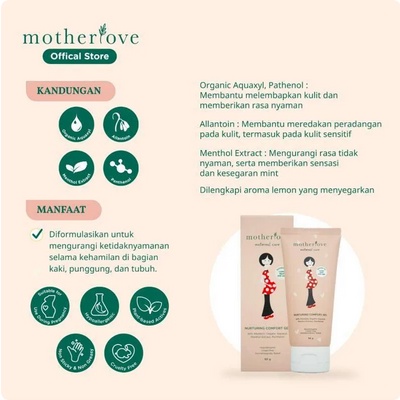 PERA662 MOTHERLOVE NURTURING COMFORT GEL PIJAT IBU HAMIL exp 8 2024