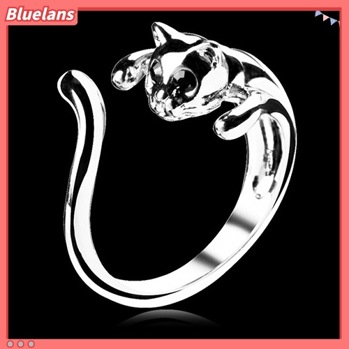 [Bayar Di Tempat]1Pc Cincin Lapis Perak Model Mata Kucing Dari Kristal