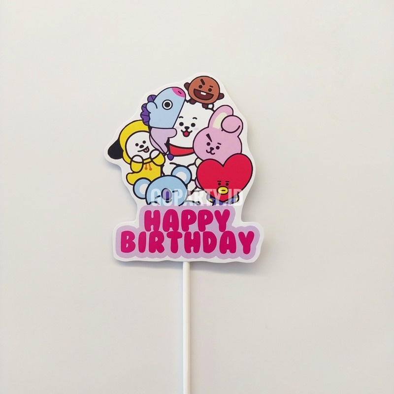 [GROSIR] BT21 BTS TOPPER BESAR CAKETOPPER TUSUKAN KUE HIASAN DEKORASI TART