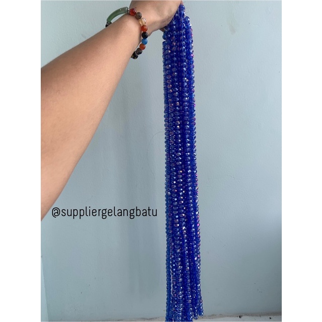 Crystal Ceko 6mm BLUE QUARTZ metallic biru kuarsa metal kristal import