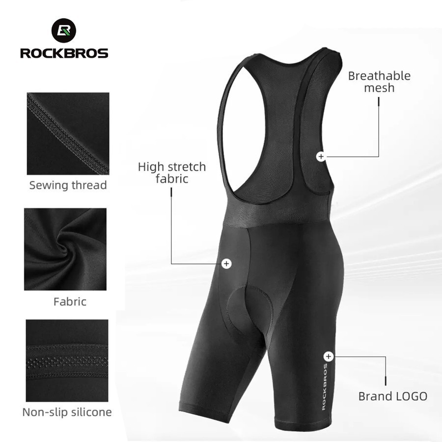 Celana BIB Sepeda Rockbros RK2002 Men Cycling Short Pendek Pria Gowes Roadbike Aksesoris Sepeda