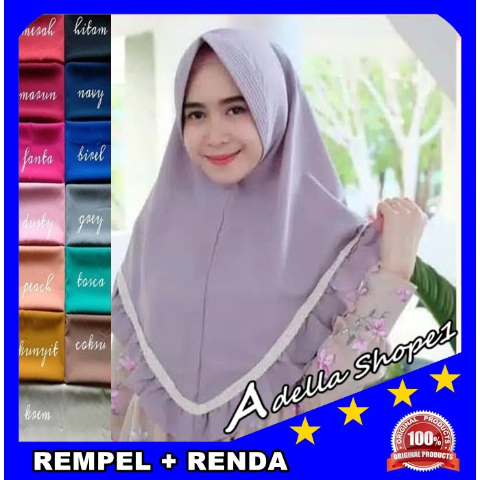 Jilbab Renda / Audi renda jumbo HIJAB audy renda KERUDUNG renda audy JILBAB renda pinguin INSTAN