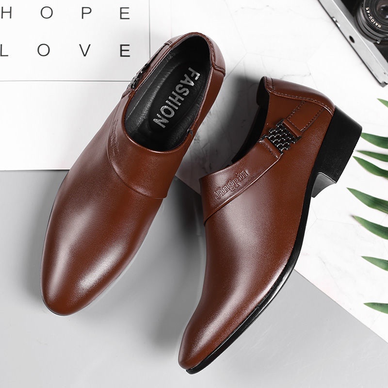 COD Fashion Sepatu Pria Slip On Pantofel Tanpa Tali Hitam Coklat Pria Sepatu Fantofel Kerja Kantor Dewasa Laki Laki 070