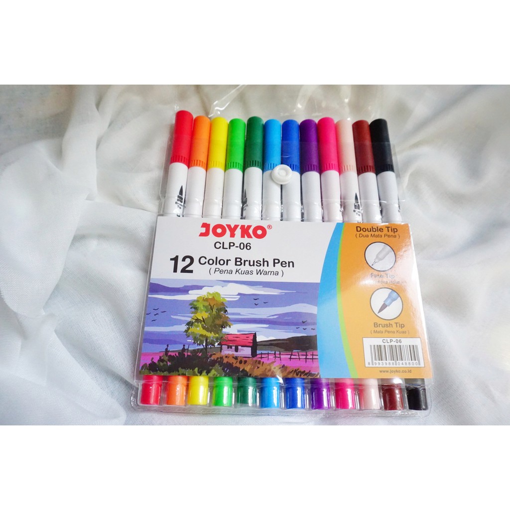 

Joyko Brush Pen Dual Tip Set 12 Warna