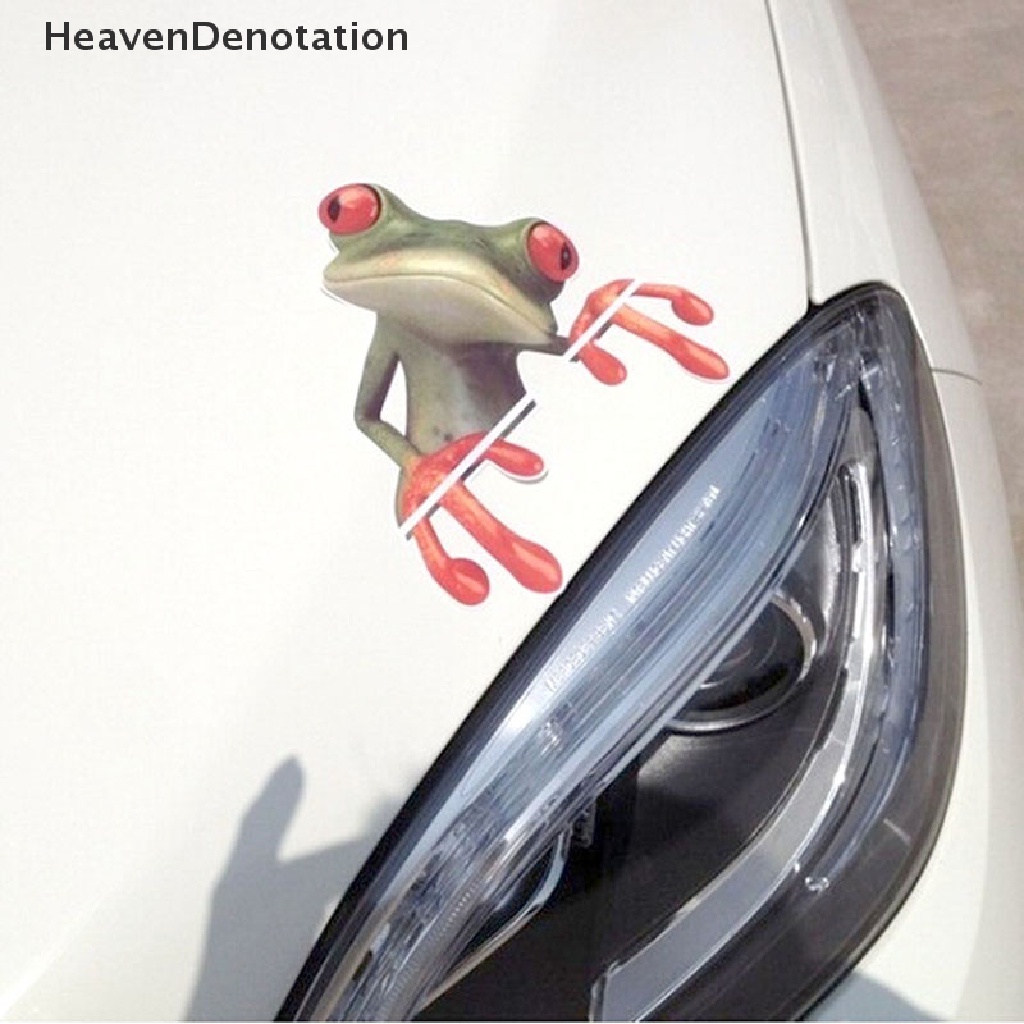 (Heavendenotation) 1pc Stiker Motif Katak Kartun 3d Untuk Dekorasi Jendela Mobil / Truk