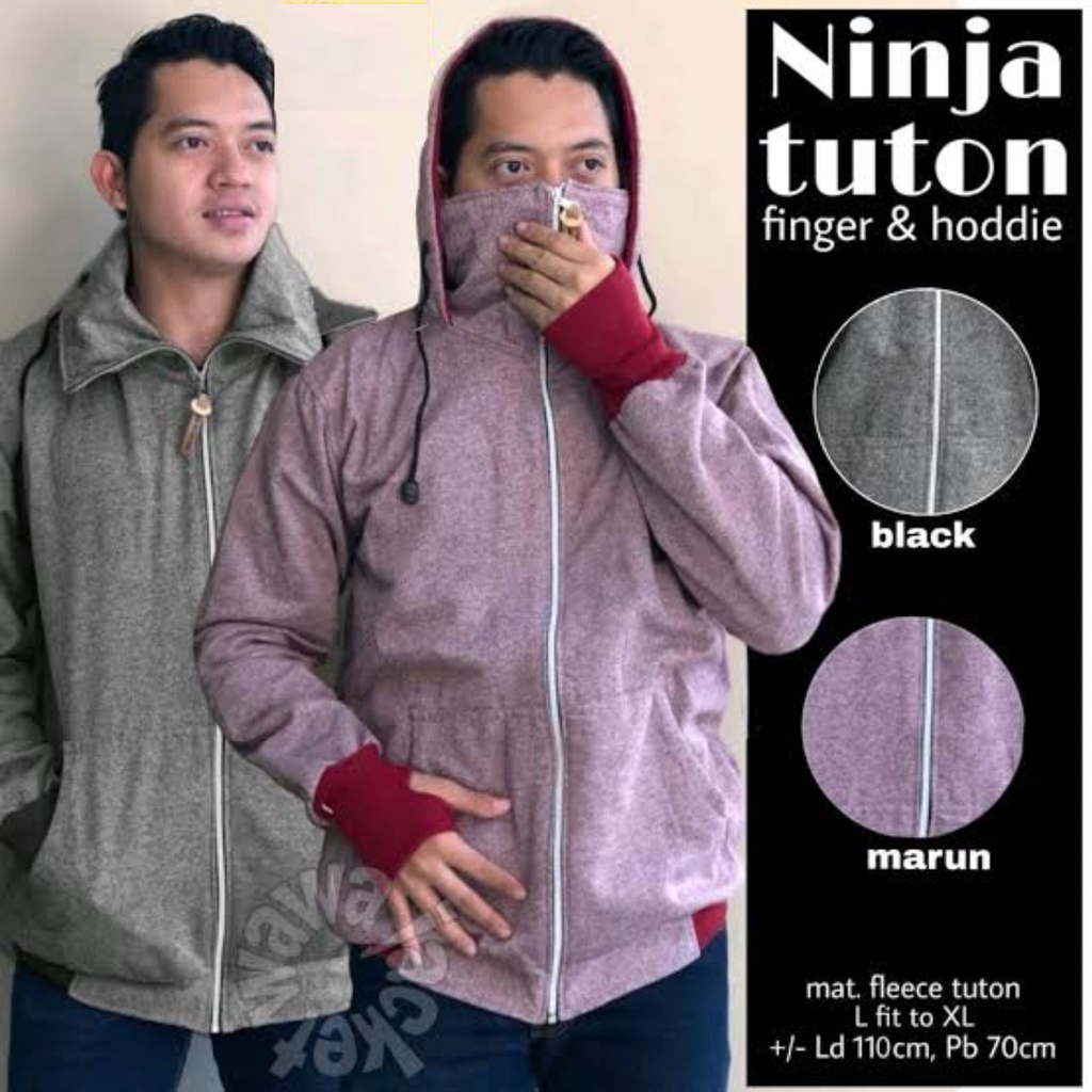 JAKET JUMBO ROUNDHAND NINJA FLEECE TUTON POLOS DEWASA PRIA WANITA MURAH