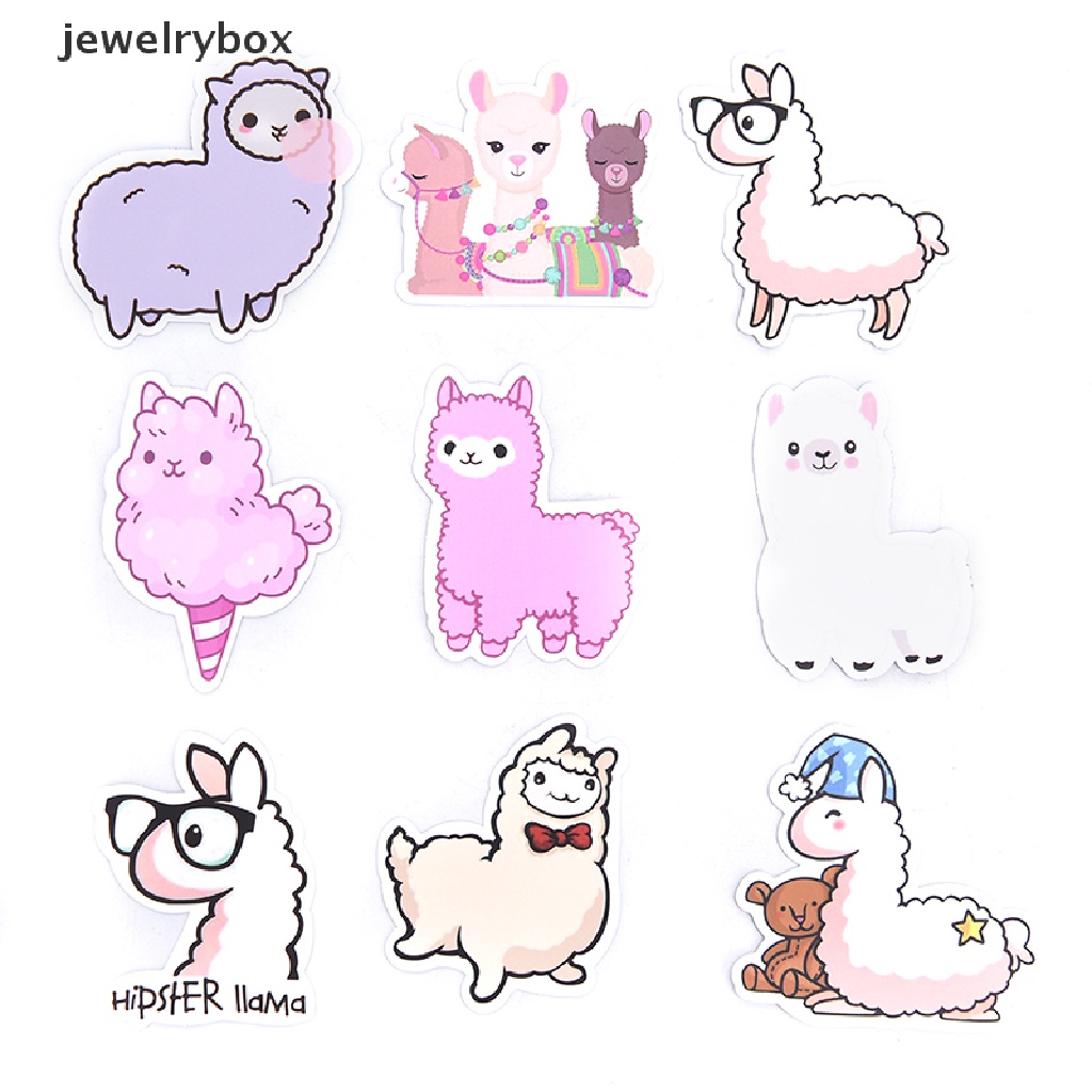 50 Pcs Stiker Desain Hewan Alpaca Untuk Laptop Koper Skateboard