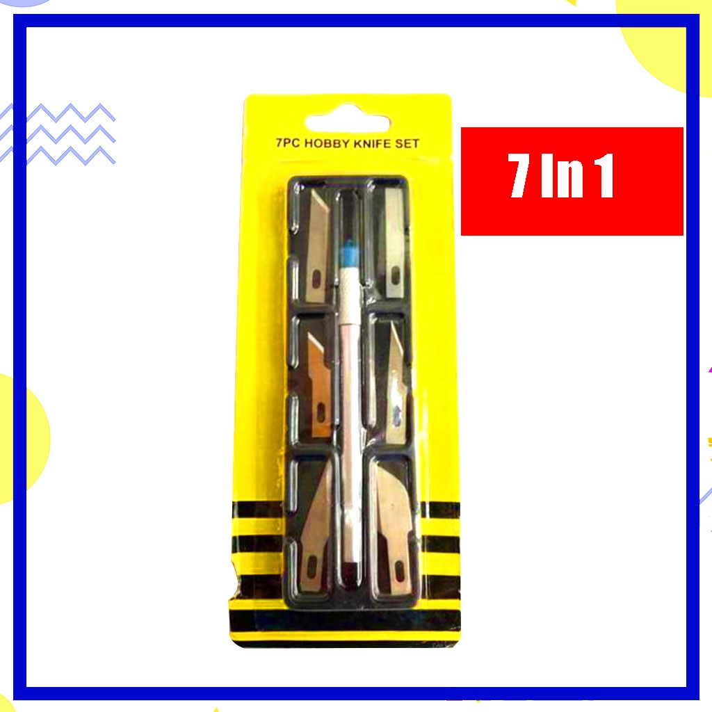 Paket Lengkap 7 in 1 Pisau Ukir / 7 in 1 Hobby Knife Set