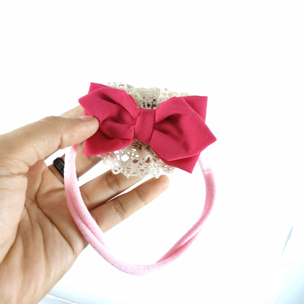 Bando baby Bandana Anak bayi Pita Newborn Headband Ikat Rambut Handmade Korea By Tokopelanginicer