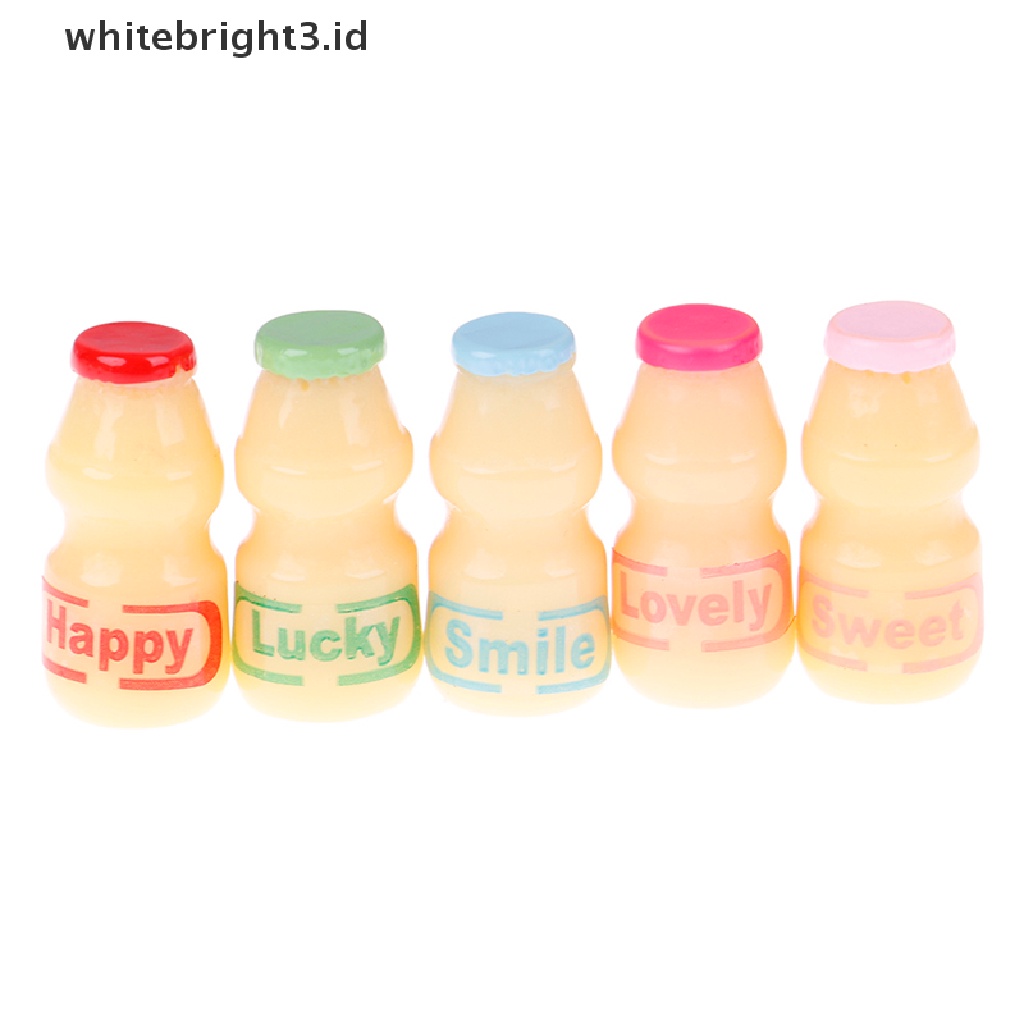 (whitebright3.id) 5pcs / lot Miniatur Minuman Susu Untuk Rumah Boneka