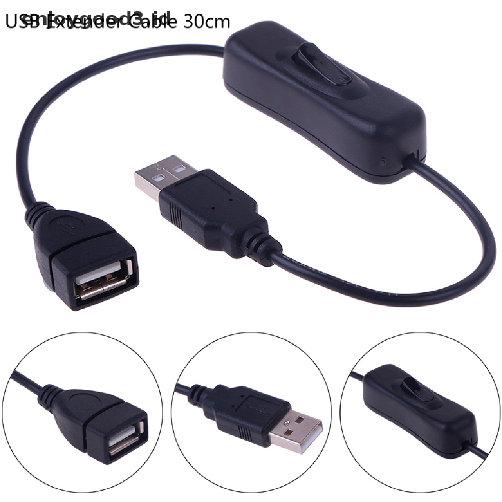 1pc Kabel Extension Usb 2.0 A Male Ke A Female Dengan Switch On / Off (Dd)