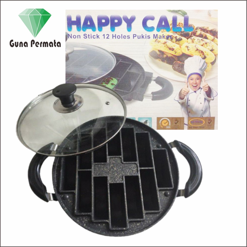 Happy Call Teflon Loyang Cetakan Kue Pukis Pancong 12 13 10 Lubang