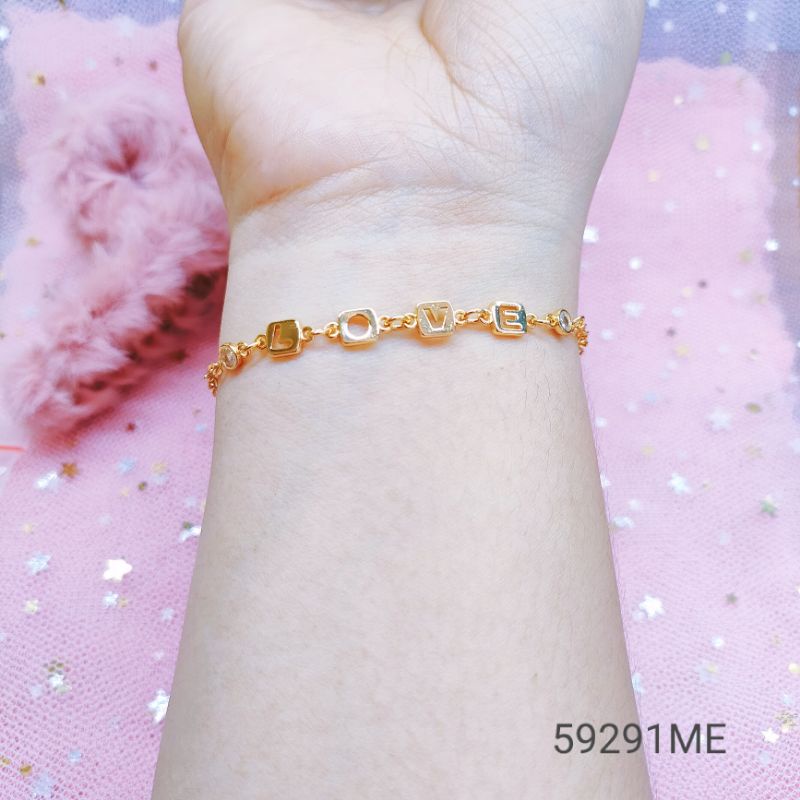 Gelang Tangan Wanita Titanium Anti Karat Lapis Emas 59291