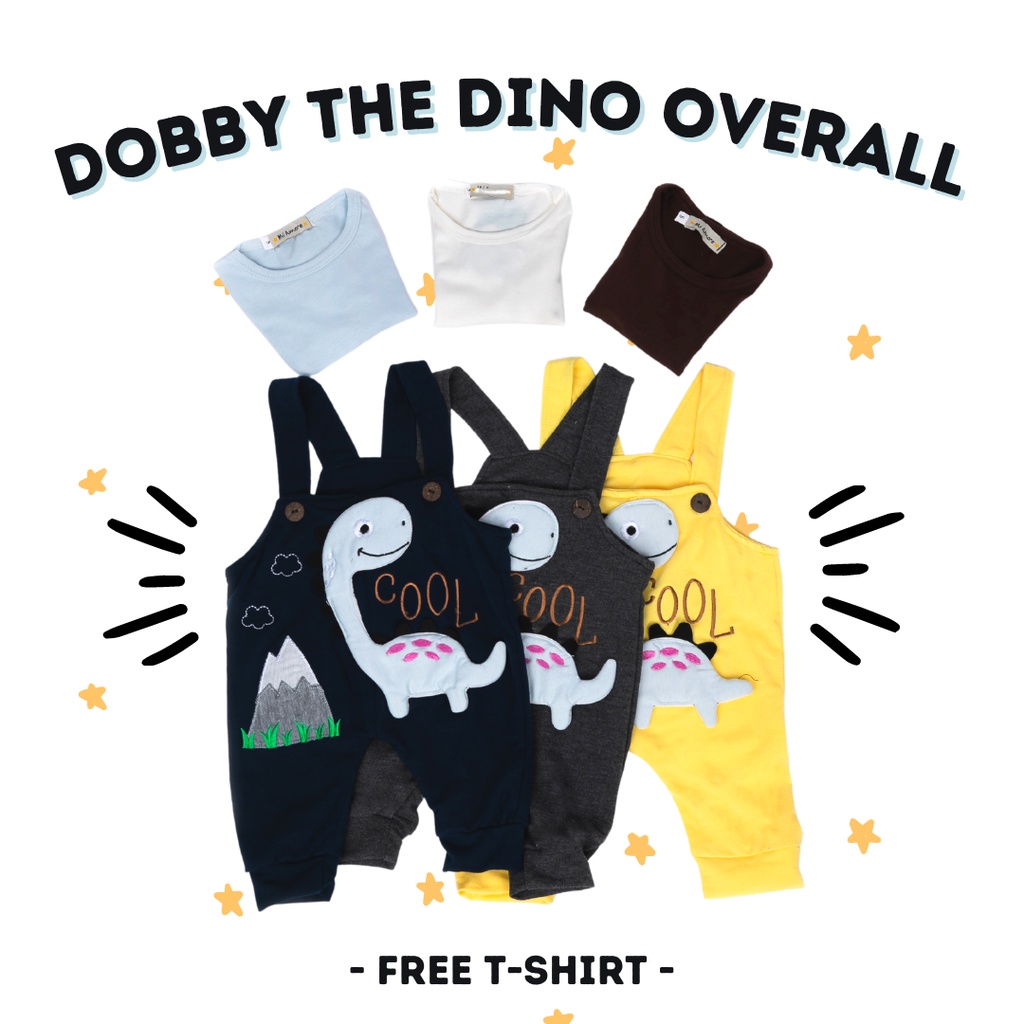 RENKIDSWEAr setelan overall baju kodok 1-2 tahun anak SNI dobby the dino OVERALL overal