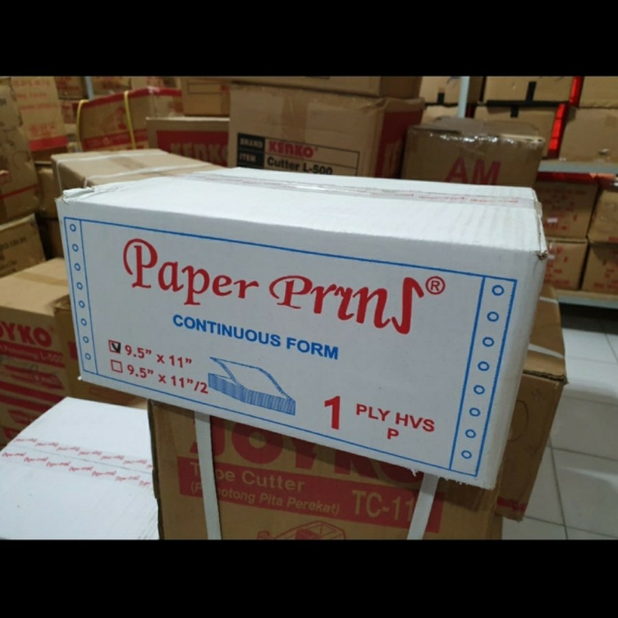 Paper Prins Continuous Form / Kertas Komputer 1 Ply Rangkap 1 Full / 1 Rangkap Bagi 2